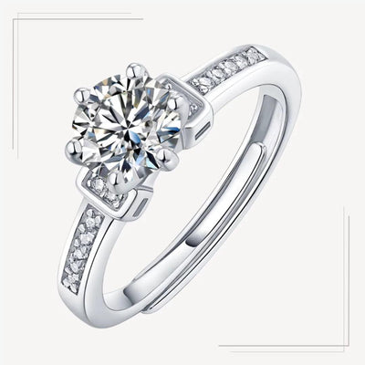 Inel Argint Diamant Moissanite Forever in love Imagine Principala