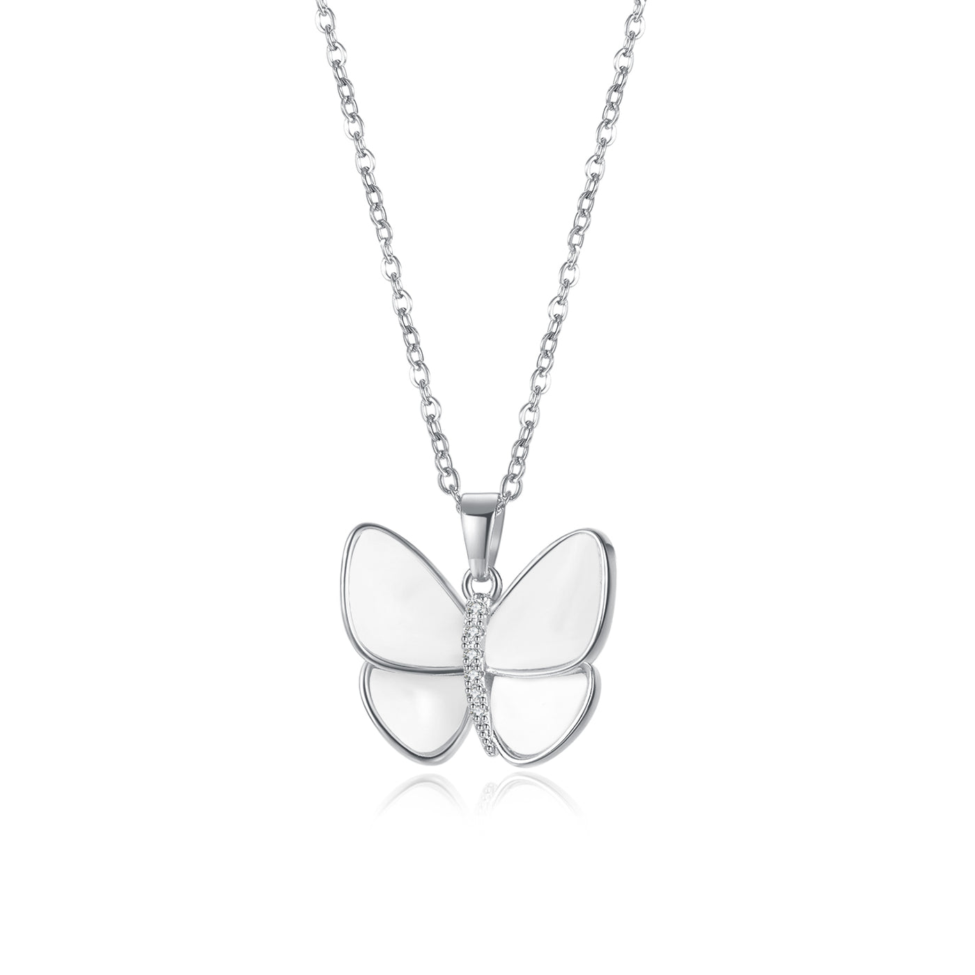 Colier White Butterfly LSS04