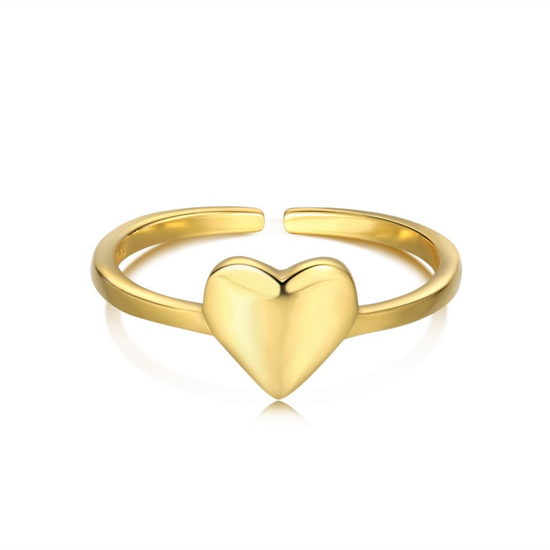 Inel Argint Golden Full Heart I38