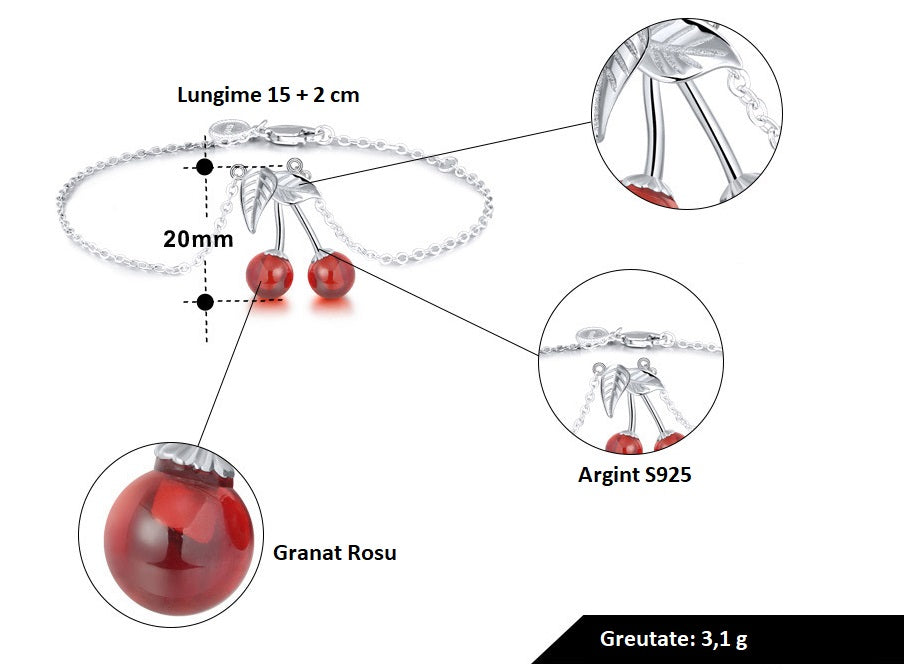 Bratara Argint Cherry Informatii produs